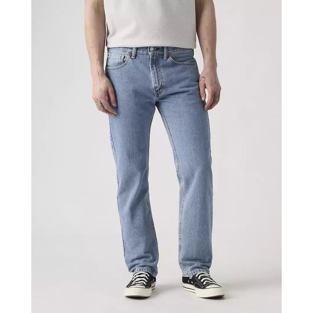 Levis 505 Regular Fit Straight Leg Jeans Light Wash Blue Mens 38x30 NWT